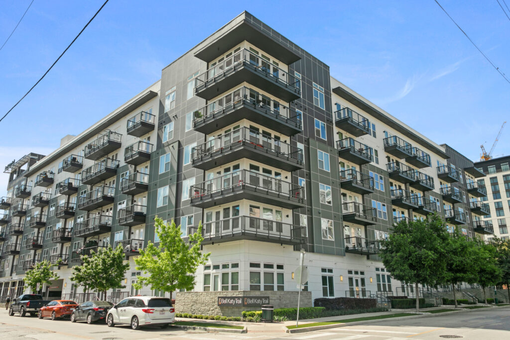 Building exterior showing Balconies and street parking