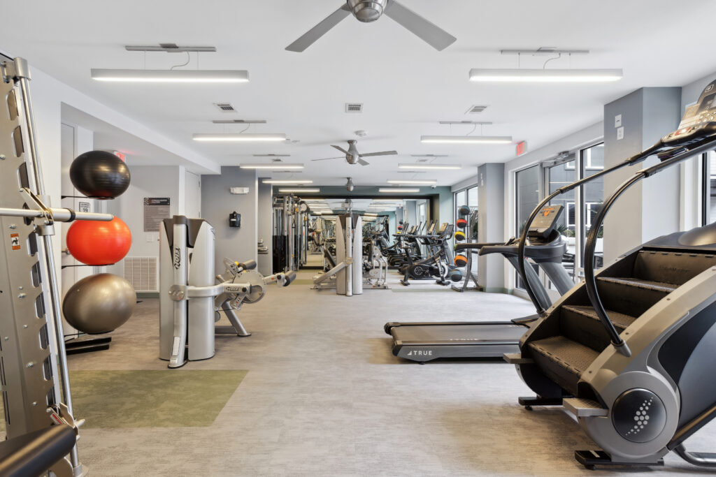 Fitness center with strength training and cardio equipment