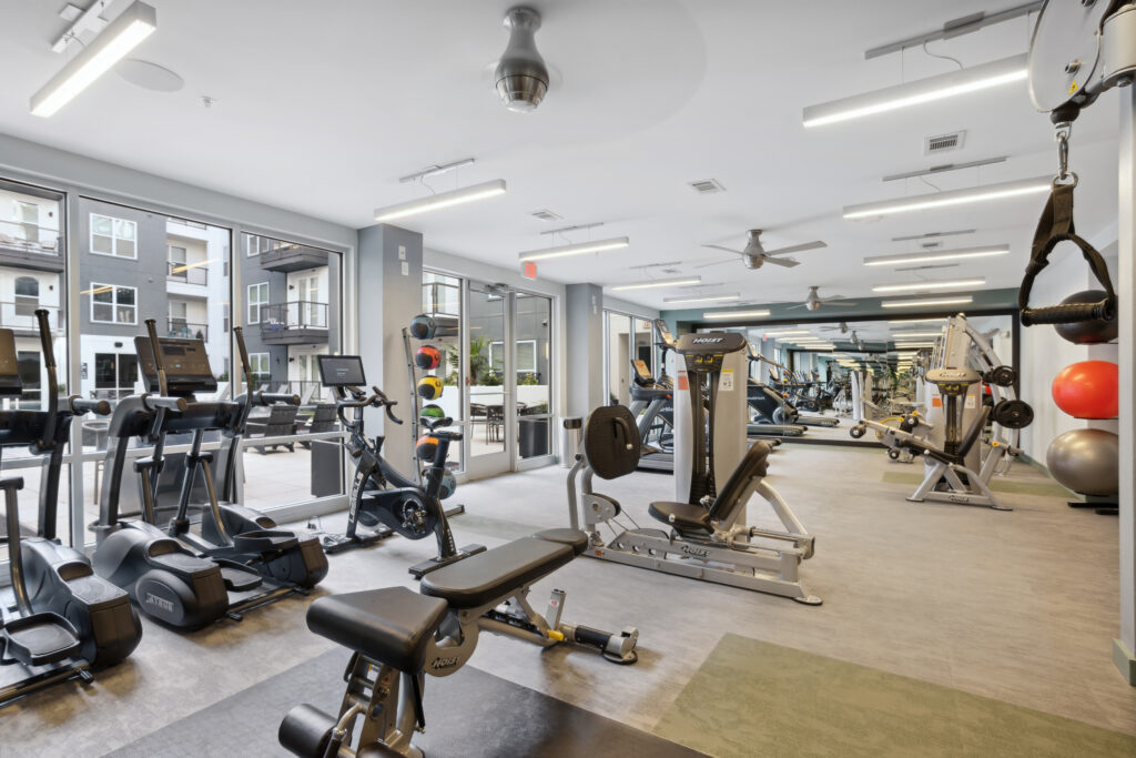 Fitness center with strength training and cardio equipment